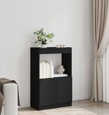 VidaXL Hoge kast 63x33x100 cm bewerkt hout zwart