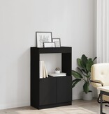 VidaXL Hoge kast 63x33x100 cm bewerkt hout zwart