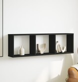 VidaXL Wandkast 100x16x30 cm bewerkt hout zwart