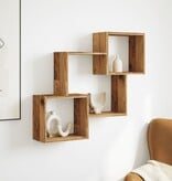 VidaXL Wandkast 78x18x71 cm bewerkt hout oud houtkleurig