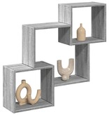 VidaXL Wandkast 78x18x71 cm bewerkt hout grijs sonoma eikenkleurig