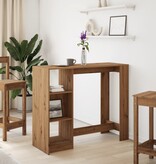 VidaXL Bartafel met schap 124x46x103,5 cm hout artisanaal eikenkleurig