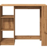VidaXL Bartafel met schap 124x46x103,5 cm hout artisanaal eikenkleurig