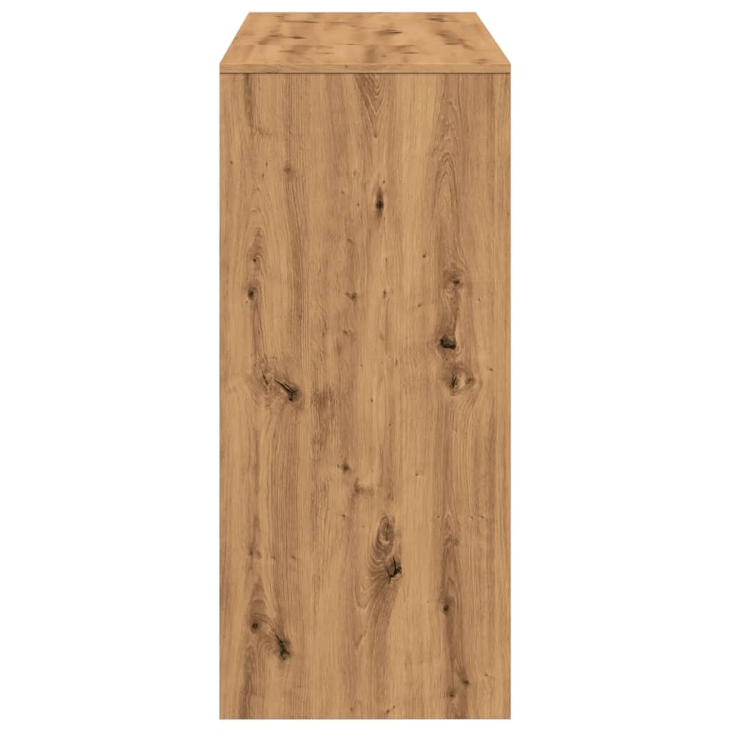 VidaXL Bartafel met schap 124x46x103,5 cm hout artisanaal eikenkleurig