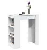 VidaXL Bartafel met rekken 95x47x103,5 cm bewerkt hout wit