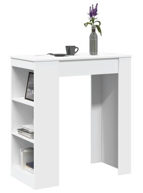 VidaXL Bartafel met rekken 95x47x103,5 cm bewerkt hout wit