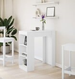 VidaXL Bartafel met rekken 95x47x103,5 cm bewerkt hout wit