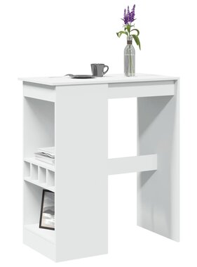 VidaXL Bartafel met rekken 90x47,5x103,5 cm bewerkt hout wit