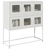 VidaXL Dressoir 100,5x39x107 cm koudgewalst staal wit