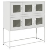 VidaXL Dressoir 100,5x39x107 cm koudgewalst staal wit