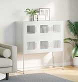 VidaXL Dressoir 100,5x39x107 cm koudgewalst staal wit