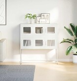 VidaXL Dressoir 100,5x39x107 cm koudgewalst staal wit