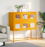 VidaXL Dressoir 100,5x39x107 cm koudgewalst staal mosterdgeel
