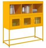 VidaXL Dressoir 100,5x39x107 cm koudgewalst staal mosterdgeel