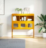 VidaXL Dressoir 100,5x39x107 cm koudgewalst staal mosterdgeel