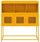 VidaXL Dressoir 100,5x39x107 cm koudgewalst staal mosterdgeel