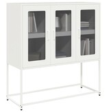 VidaXL Dressoir 100,5x39x107 cm koudgewalst staal wit