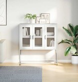 VidaXL Dressoir 100,5x39x107 cm koudgewalst staal wit