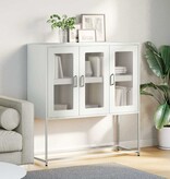 VidaXL Dressoir 100,5x39x107 cm koudgewalst staal wit