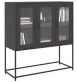 VidaXL Dressoir 100,5x39x107 cm koudgewalst staal zwart