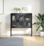 VidaXL Dressoir 100,5x39x107 cm koudgewalst staal zwart