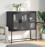 VidaXL Dressoir 100,5x39x107 cm koudgewalst staal zwart