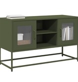 VidaXL Tv-meubel 100,5x39x60,5 cm staal olijfgroen