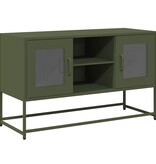 VidaXL Tv-meubel 100,5x39x60,5 cm staal olijfgroen