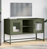 VidaXL Tv-meubel 100,5x39x60,5 cm staal olijfgroen