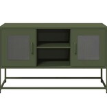 VidaXL Tv-meubel 100,5x39x60,5 cm staal olijfgroen