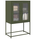 VidaXL Hoge kast 68x39x107 cm staal olijfgroen
