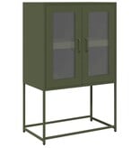 VidaXL Hoge kast 68x39x107 cm staal olijfgroen