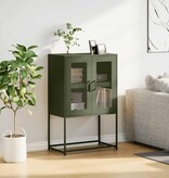 VidaXL Hoge kast 68x39x107 cm staal olijfgroen