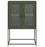 VidaXL Hoge kast 68x39x107 cm staal olijfgroen
