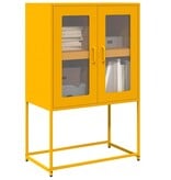 VidaXL Hoge kast 68x39x107 cm staal mosterdgeel