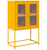 VidaXL Hoge kast 68x39x107 cm staal mosterdgeel