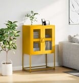 VidaXL Hoge kast 68x39x107 cm staal mosterdgeel