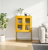 VidaXL Hoge kast 68x39x107 cm staal mosterdgeel