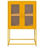 VidaXL Hoge kast 68x39x107 cm staal mosterdgeel