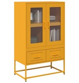 VidaXL Hoge kast 68x39x111,5 cm staal mosterdgeel