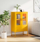 VidaXL Hoge kast 68x39x111,5 cm staal mosterdgeel