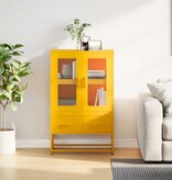VidaXL Hoge kast 68x39x111,5 cm staal mosterdgeel