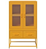 VidaXL Hoge kast 68x39x111,5 cm staal mosterdgeel