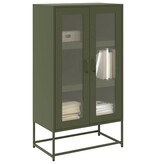 VidaXL Hoge kast 68x39x123 cm staal olijfgroen