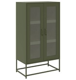 VidaXL Hoge kast 68x39x123 cm staal olijfgroen