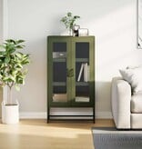 VidaXL Hoge kast 68x39x123 cm staal olijfgroen