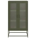 VidaXL Hoge kast 68x39x123 cm staal olijfgroen