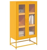 VidaXL Hoge kast 68x39x123 cm staal mosterdgeel