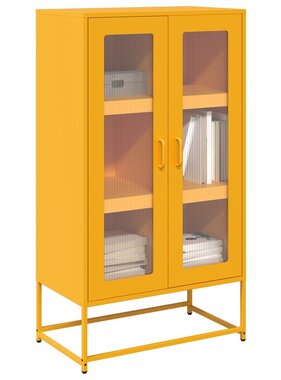 VidaXL Hoge kast 68x39x123 cm staal mosterdgeel