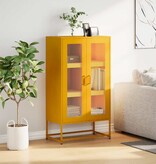 VidaXL Hoge kast 68x39x123 cm staal mosterdgeel